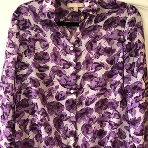 Banana Republic sheer floral blouse size 6